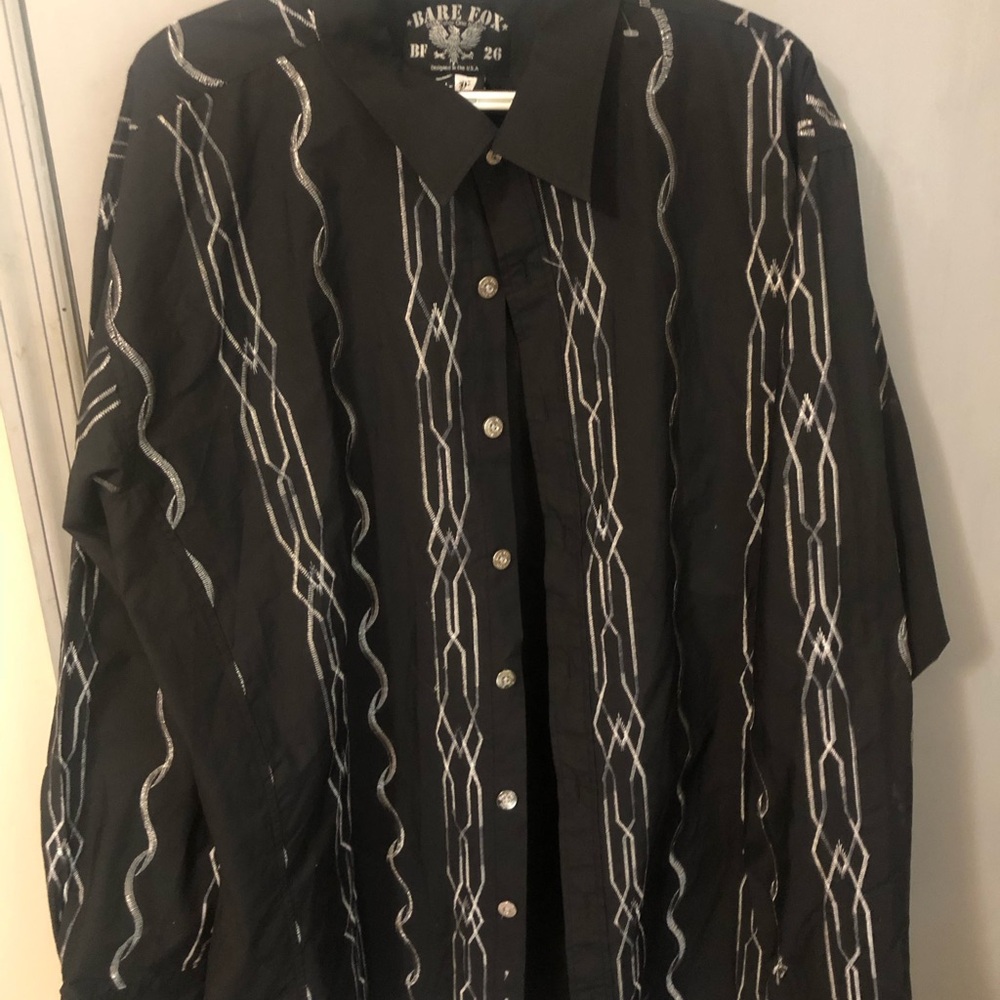 Bare Fox Y2K embroidered black shirt